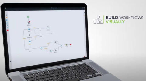 Video image of building workflows visually